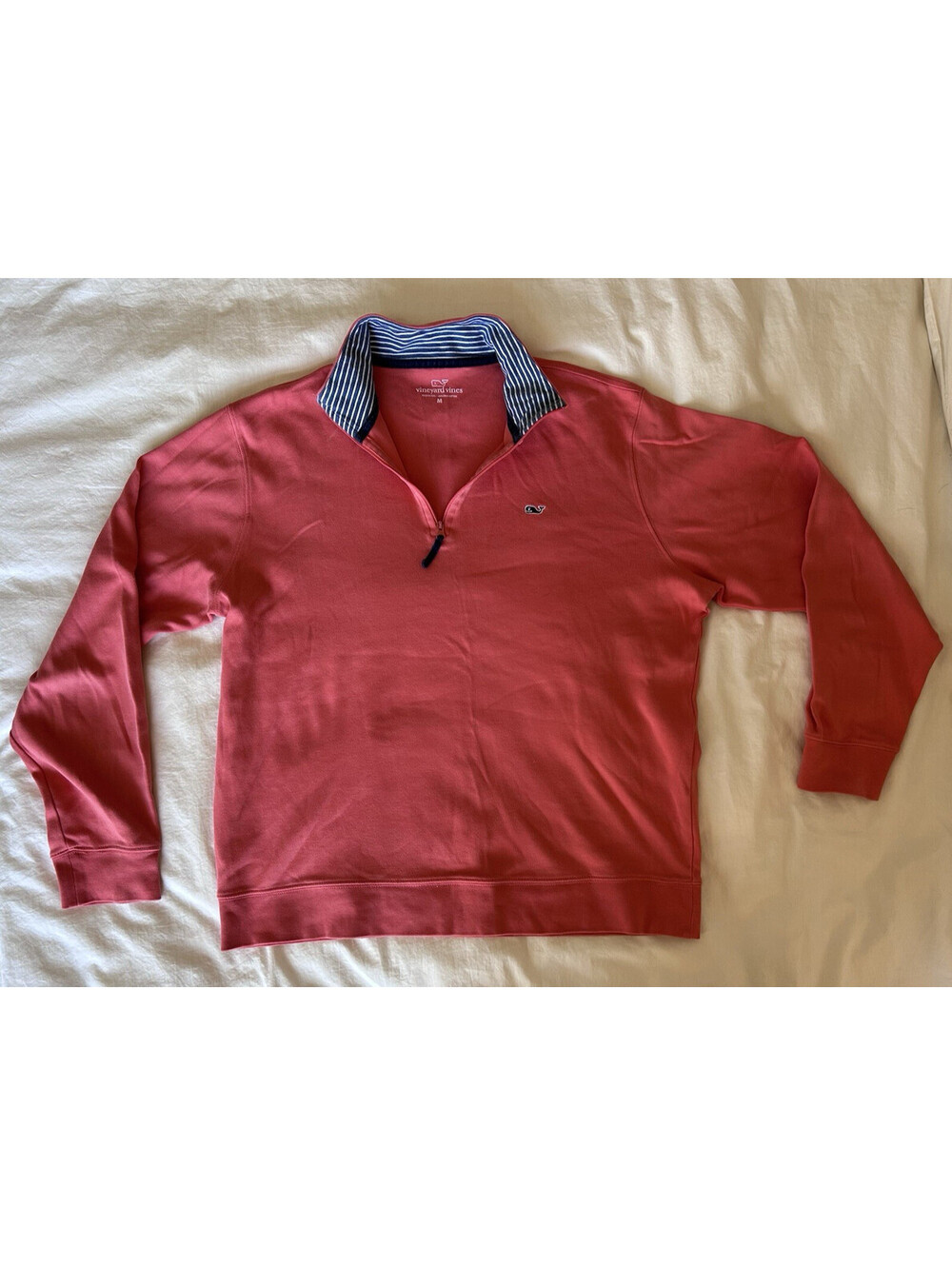 1/4 Quarter Zip Vineyard Vines Shep Shirt Sweater Mens Medium Coral Pima Cotton